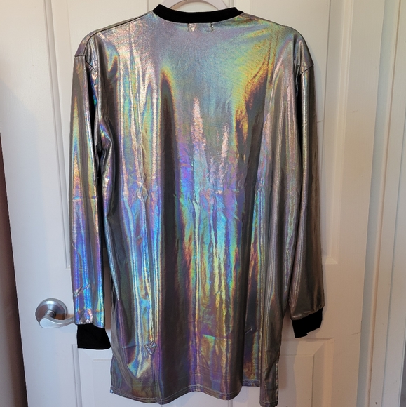 NWT Disco Dreams Holographic Long Sleeve Tee - Picture 5 of 6